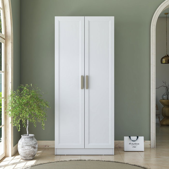 Hanah Home Armario Blanco con Estanterías Hanah Home Armario Blanco con Estanterías